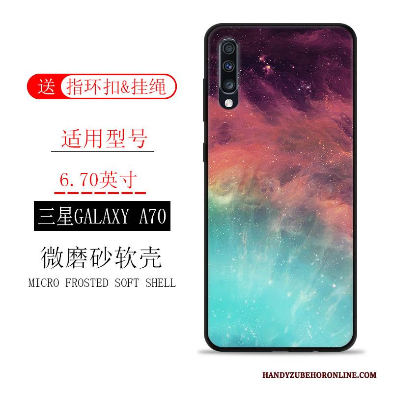 Hülle Samsung Galaxy A70 Weiche Trendmarke Handyhüllen, Case Samsung Galaxy A70 Schutz Anti-sturz Schwarz