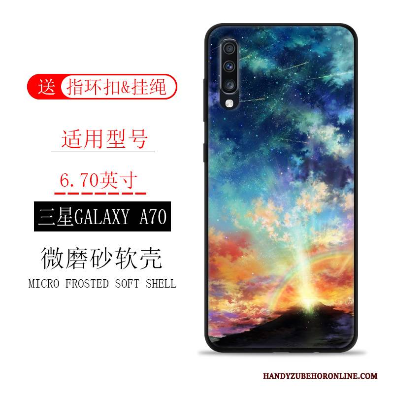 Hülle Samsung Galaxy A70 Weiche Trendmarke Handyhüllen, Case Samsung Galaxy A70 Schutz Anti-sturz Schwarz