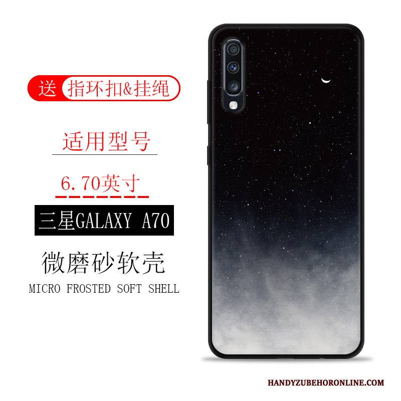 Hülle Samsung Galaxy A70 Weiche Trendmarke Handyhüllen, Case Samsung Galaxy A70 Schutz Anti-sturz Schwarz