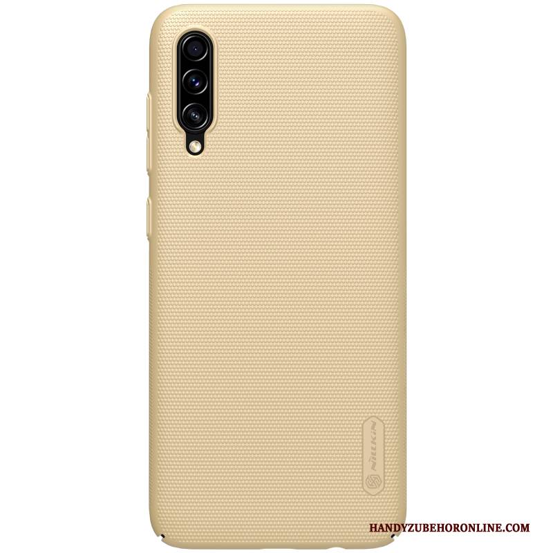 Hülle Samsung Galaxy A70s Halterung Gold Leicht, Case Samsung Galaxy A70s Schutz Nubuck Schwer