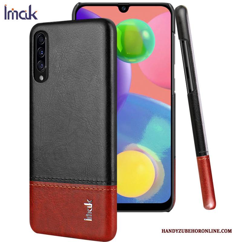 Hülle Samsung Galaxy A70s Leder Business Anti-sturz, Case Samsung Galaxy A70s Schutz Rot Handyhüllen