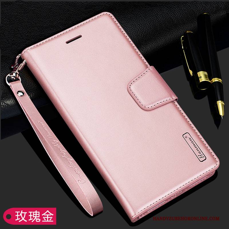 Hülle Samsung Galaxy A70s Lederhülle Doppelseitig Rosa, Case Samsung Galaxy A70s Falten