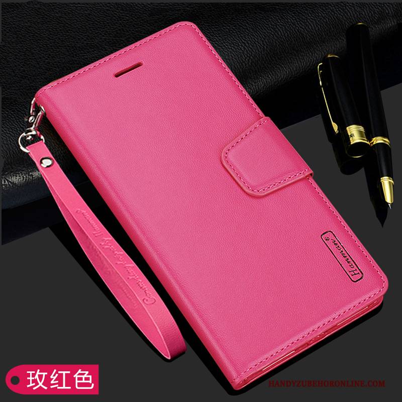 Hülle Samsung Galaxy A70s Lederhülle Doppelseitig Rosa, Case Samsung Galaxy A70s Falten