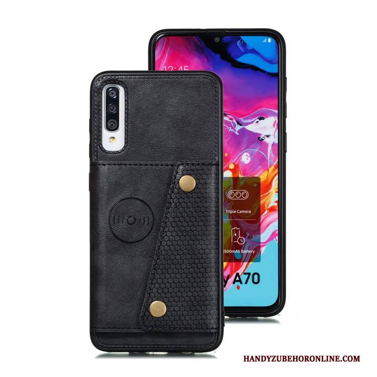 Hülle Samsung Galaxy A70s Lederhülle Handyhüllen Blau, Case Samsung Galaxy A70s Weiche Karte