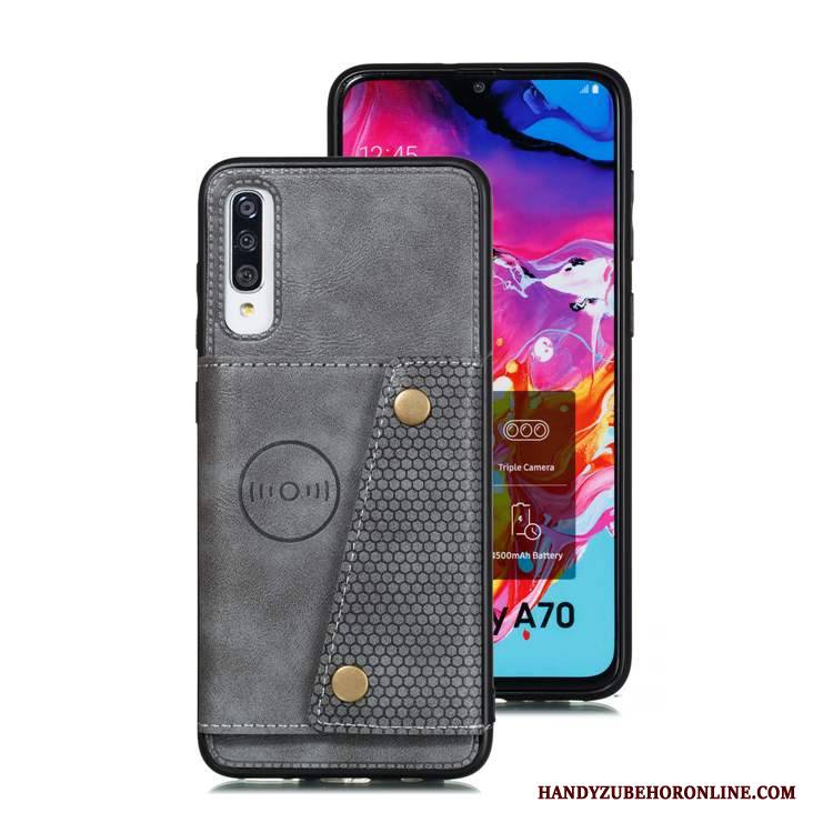 Hülle Samsung Galaxy A70s Lederhülle Handyhüllen Blau, Case Samsung Galaxy A70s Weiche Karte