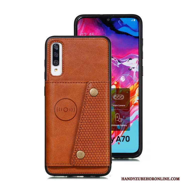 Hülle Samsung Galaxy A70s Lederhülle Handyhüllen Blau, Case Samsung Galaxy A70s Weiche Karte