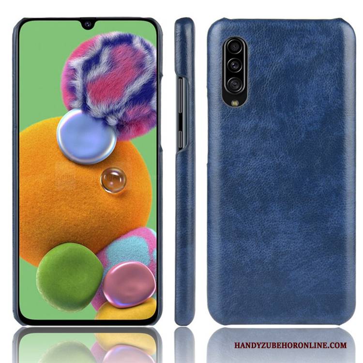 Hülle Samsung Galaxy A70s Taschen Anti-sturz Blau, Case Samsung Galaxy A70s Leder Handyhüllen Persönlichkeit