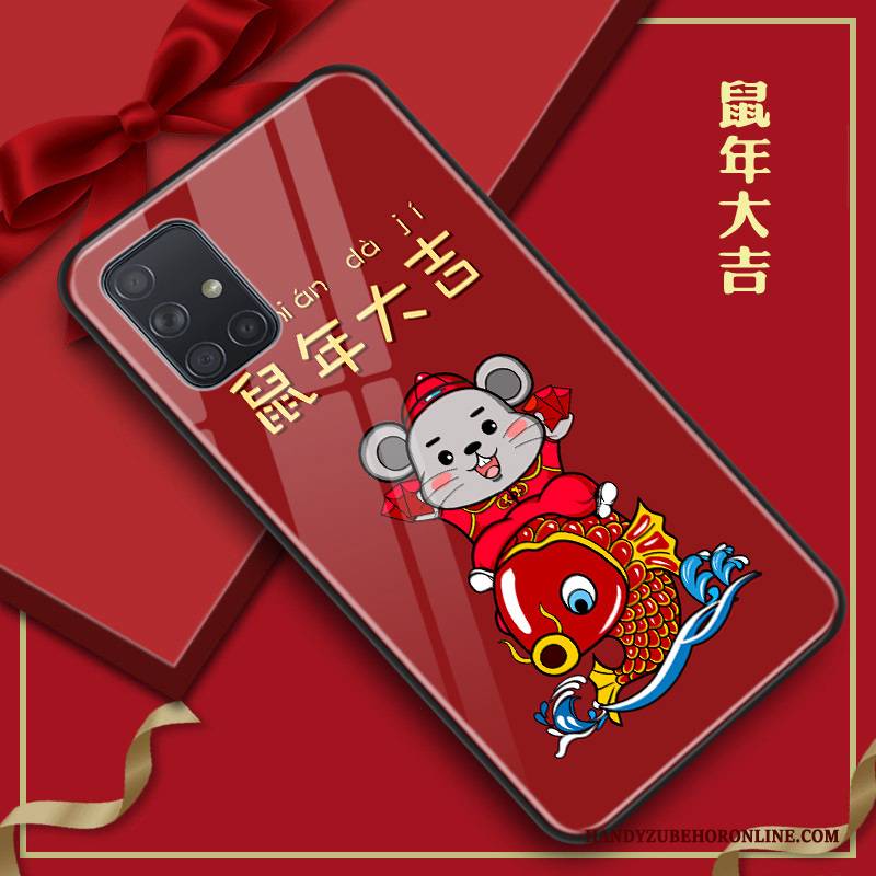 Hülle Samsung Galaxy A71 Kreativ Rot Festlich, Case Samsung Galaxy A71 Schutz Trend Ratte