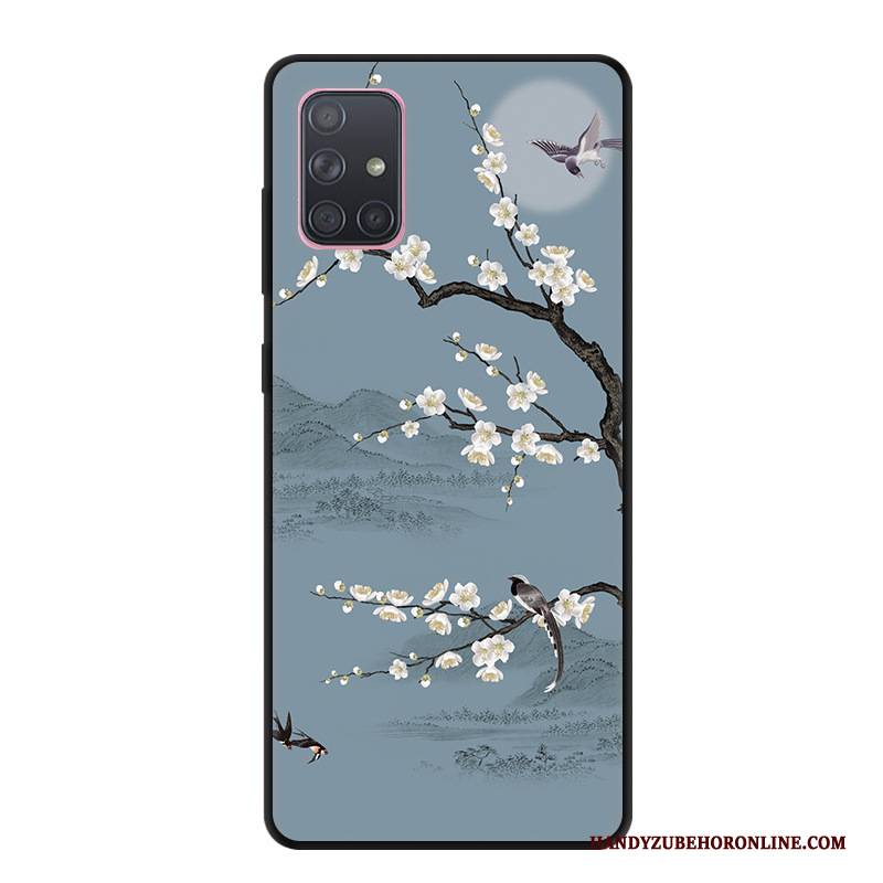 Hülle Samsung Galaxy A71 Kreativ Schwarz Anti-sturz, Case Samsung Galaxy A71 Karikatur Mini Handyhüllen