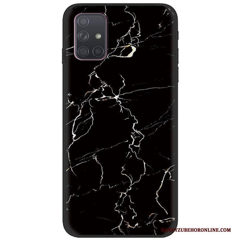 Hülle Samsung Galaxy A71 Kreativ Schwarz Nubuck, Case Samsung Galaxy A71 Weiche Trend Handyhüllen