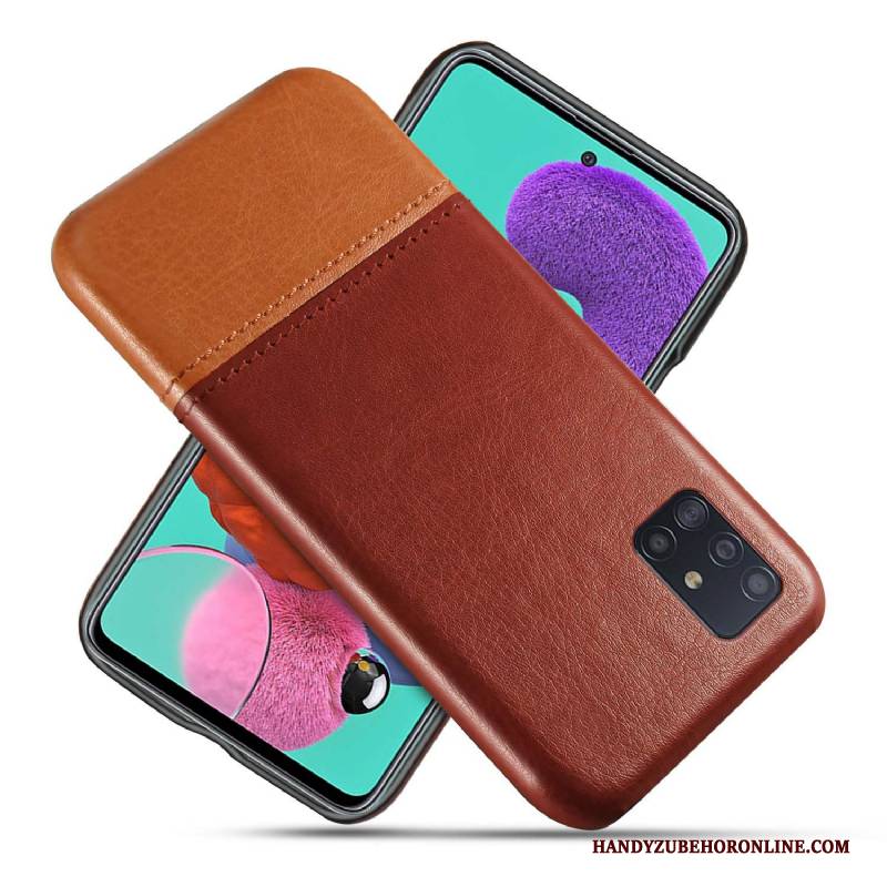 Hülle Samsung Galaxy A71 Leder Business Handyhüllen, Case Samsung Galaxy A71 Schutz Verschleißfeste Schwarz