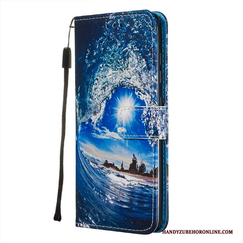 Hülle Samsung Galaxy A71 Lederhülle Persönlichkeit Blau, Case Samsung Galaxy A71 Weiche Karte