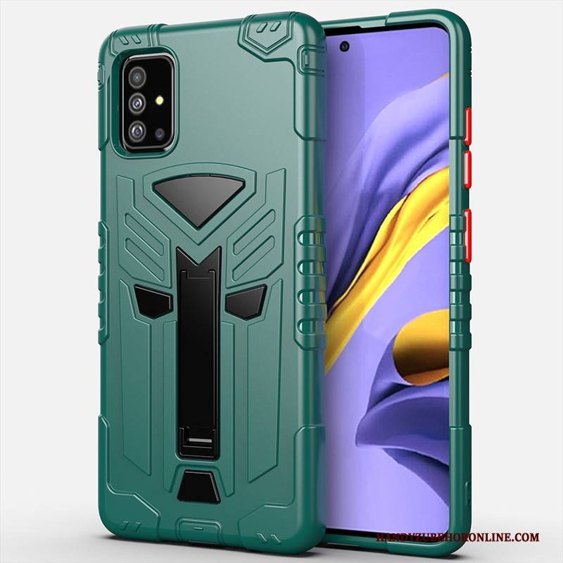 Hülle Samsung Galaxy A71 Schutz Handyhüllen Anti-sturz, Case Samsung Galaxy A71 Silikon Rüstung Grün