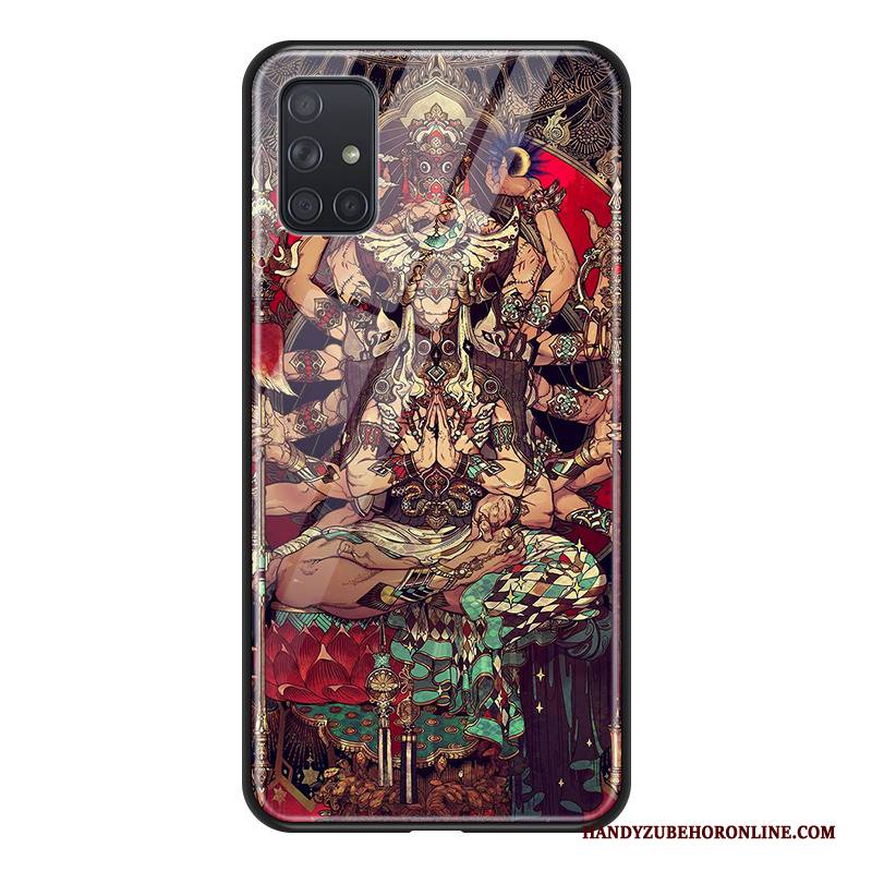 Hülle Samsung Galaxy A71 Schutz Handyhüllen Buddha, Case Samsung Galaxy A71 Groß Rot