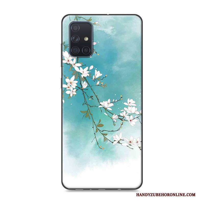 Hülle Samsung Galaxy A71 Silikon Chinesische Art Trend, Case Samsung Galaxy A71 Retro Handyhüllen Rosa