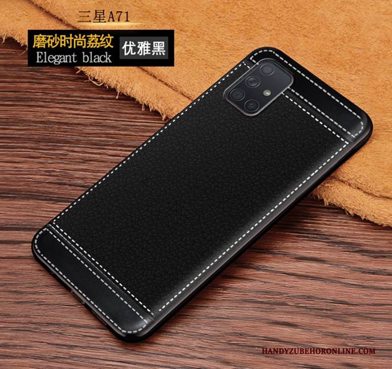 Hülle Samsung Galaxy A71 Taschen Litchi Nubuck, Case Samsung Galaxy A71 Schutz Anti-sturz Rot