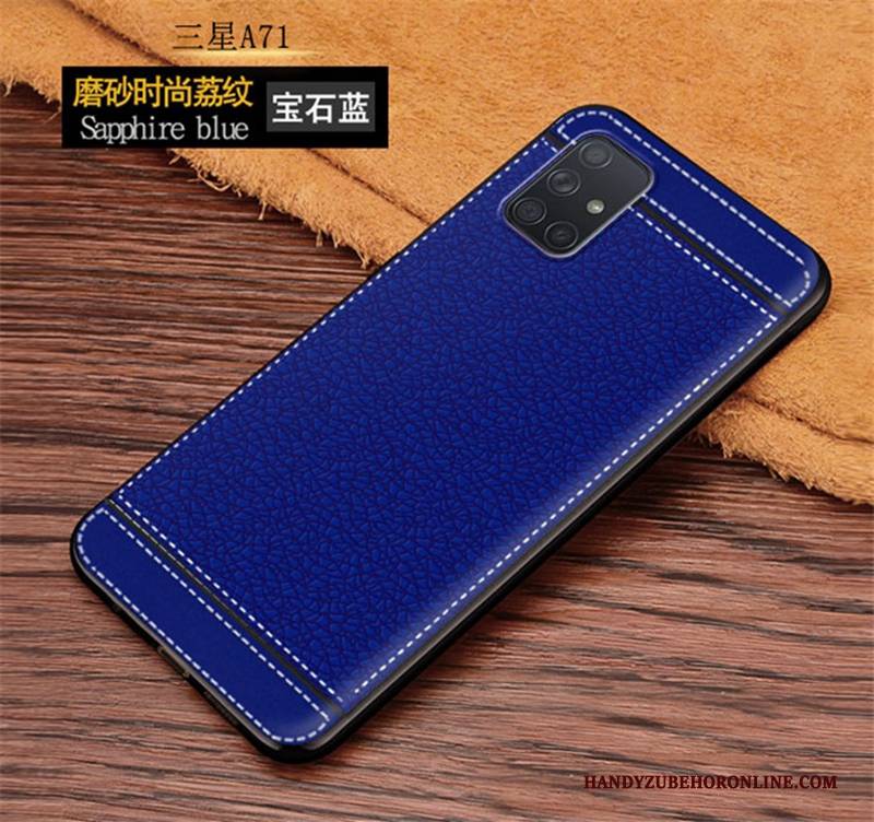 Hülle Samsung Galaxy A71 Taschen Litchi Nubuck, Case Samsung Galaxy A71 Schutz Anti-sturz Rot