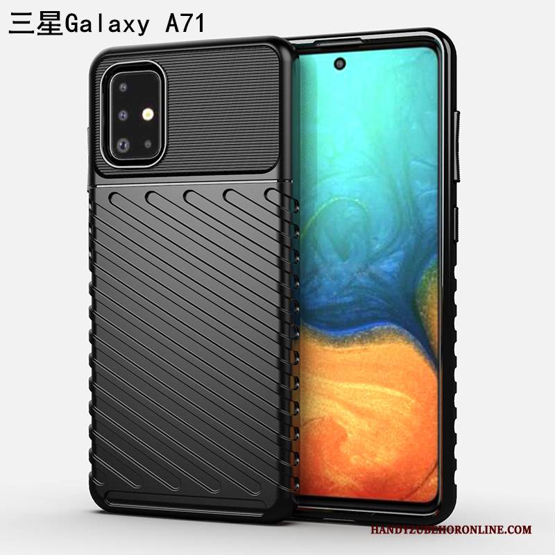 Hülle Samsung Galaxy A71 Taschen Nubuck Persönlichkeit, Case Samsung Galaxy A71 Weiche High-end Grün