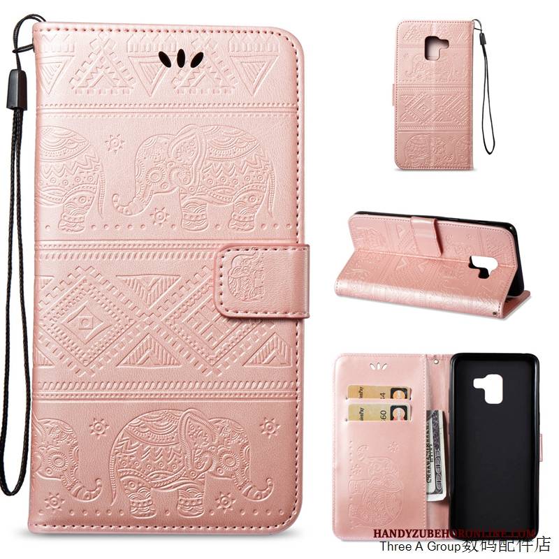 Hülle Samsung Galaxy A8 2018 Folio Anti-sturz Handyhüllen, Case Samsung Galaxy A8 2018 Weiche Grün Trend