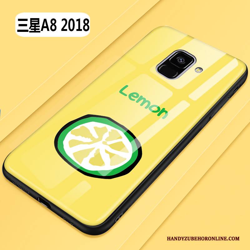 Hülle Samsung Galaxy A8 2018 Karikatur Frisch Gelb, Case Samsung Galaxy A8 2018 Taschen Anti-sturz Neu