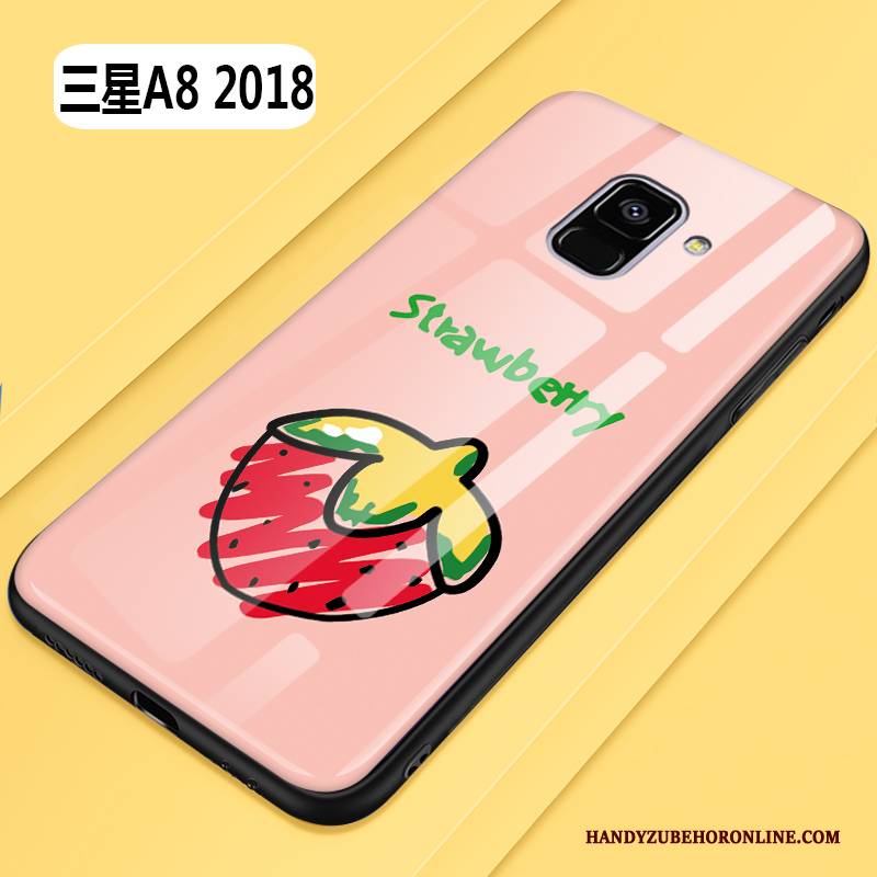 Hülle Samsung Galaxy A8 2018 Karikatur Frisch Gelb, Case Samsung Galaxy A8 2018 Taschen Anti-sturz Neu