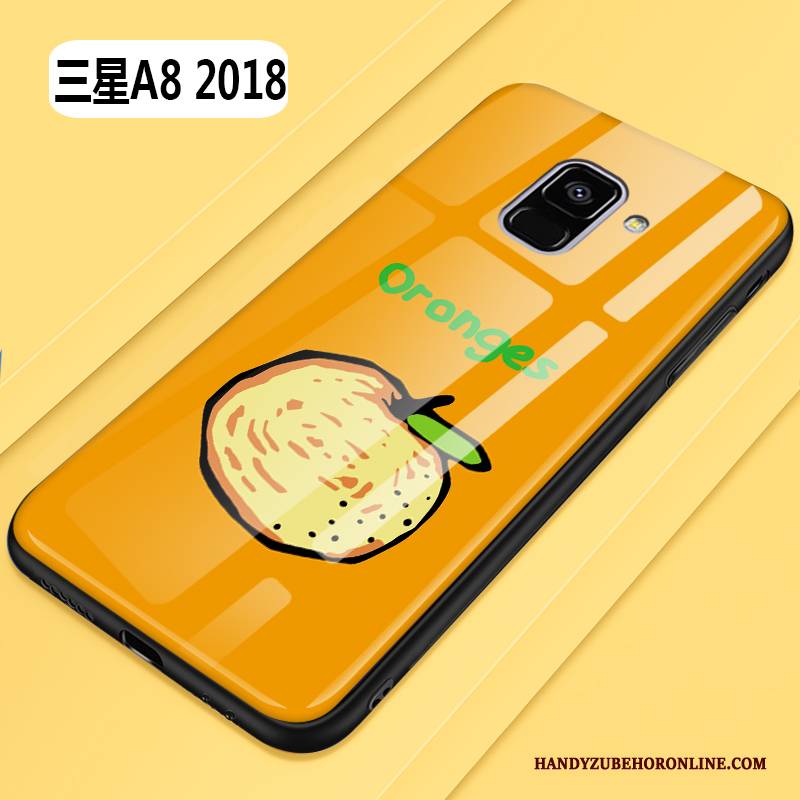 Hülle Samsung Galaxy A8 2018 Karikatur Frisch Gelb, Case Samsung Galaxy A8 2018 Taschen Anti-sturz Neu