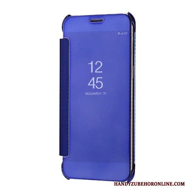 Hülle Samsung Galaxy A8 2018 Lederhülle Spiegel Rosa, Case Samsung Galaxy A8 2018 Überzug