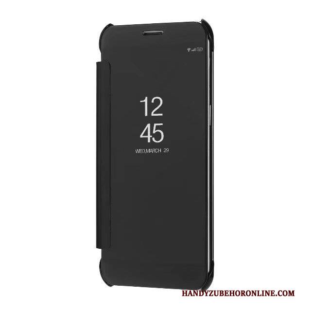 Hülle Samsung Galaxy A8 2018 Lederhülle Spiegel Rosa, Case Samsung Galaxy A8 2018 Überzug