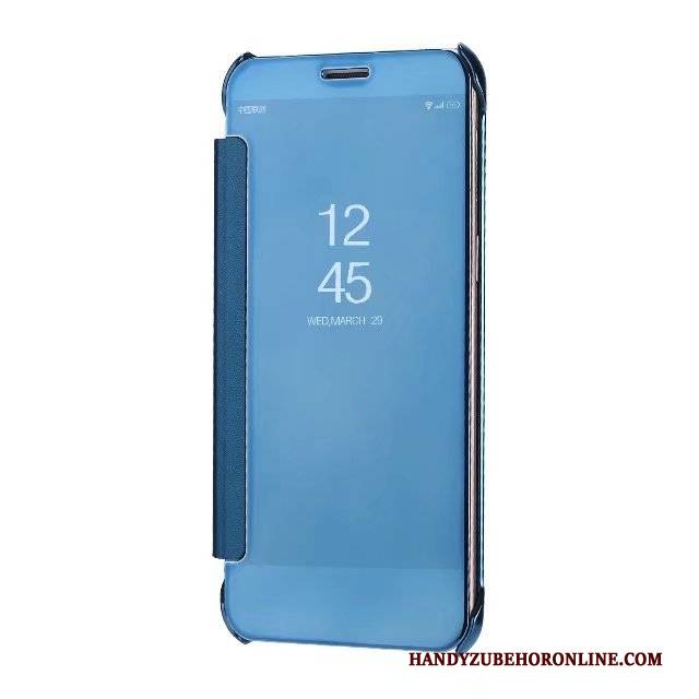 Hülle Samsung Galaxy A8 2018 Lederhülle Spiegel Rosa, Case Samsung Galaxy A8 2018 Überzug