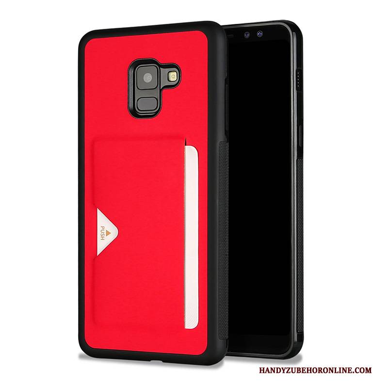 Hülle Samsung Galaxy A8 2018 Rot Handyhüllen, Case Samsung Galaxy A8 2018 Karte