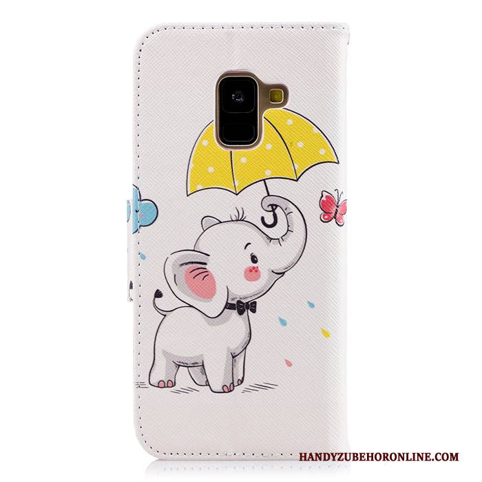 Hülle Samsung Galaxy A8 2018 Schutz Weiß Persönlichkeit, Case Samsung Galaxy A8 2018 Folio