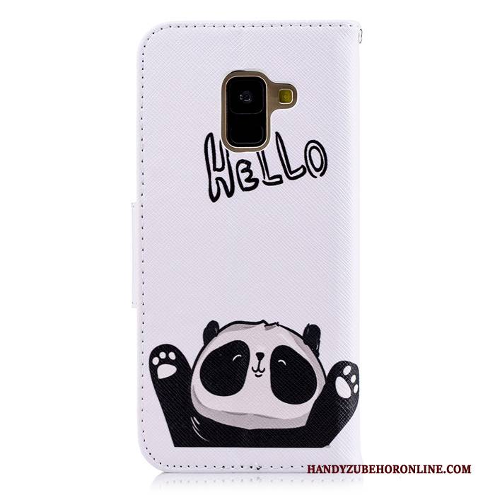 Hülle Samsung Galaxy A8 2018 Schutz Weiß Persönlichkeit, Case Samsung Galaxy A8 2018 Folio