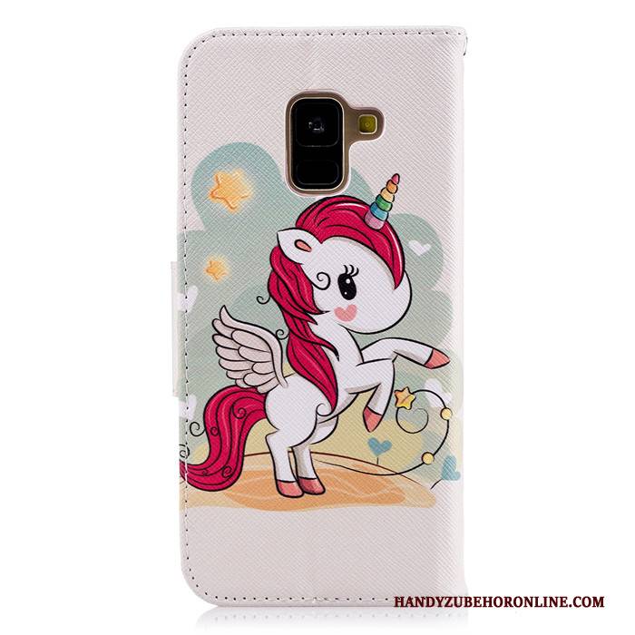 Hülle Samsung Galaxy A8 2018 Schutz Weiß Persönlichkeit, Case Samsung Galaxy A8 2018 Folio