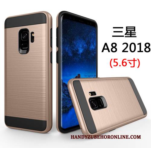 Hülle Samsung Galaxy A8 2018 Taschen Business Grün, Case Samsung Galaxy A8 2018 Seide Handyhüllen