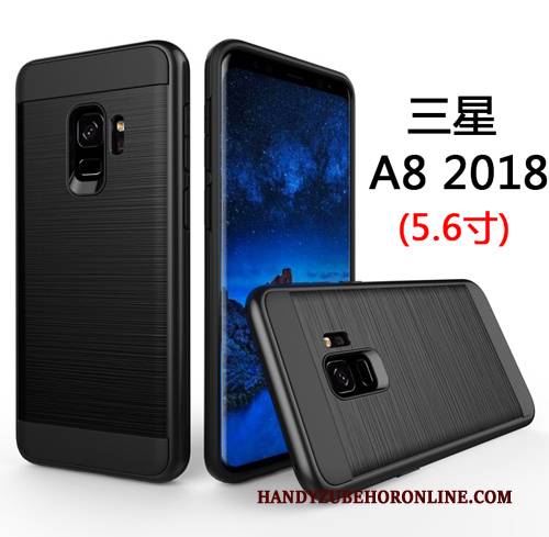 Hülle Samsung Galaxy A8 2018 Taschen Business Grün, Case Samsung Galaxy A8 2018 Seide Handyhüllen