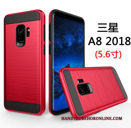 Hülle Samsung Galaxy A8 2018 Taschen Business Grün, Case Samsung Galaxy A8 2018 Seide Handyhüllen