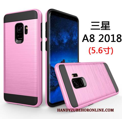 Hülle Samsung Galaxy A8 2018 Taschen Business Grün, Case Samsung Galaxy A8 2018 Seide Handyhüllen