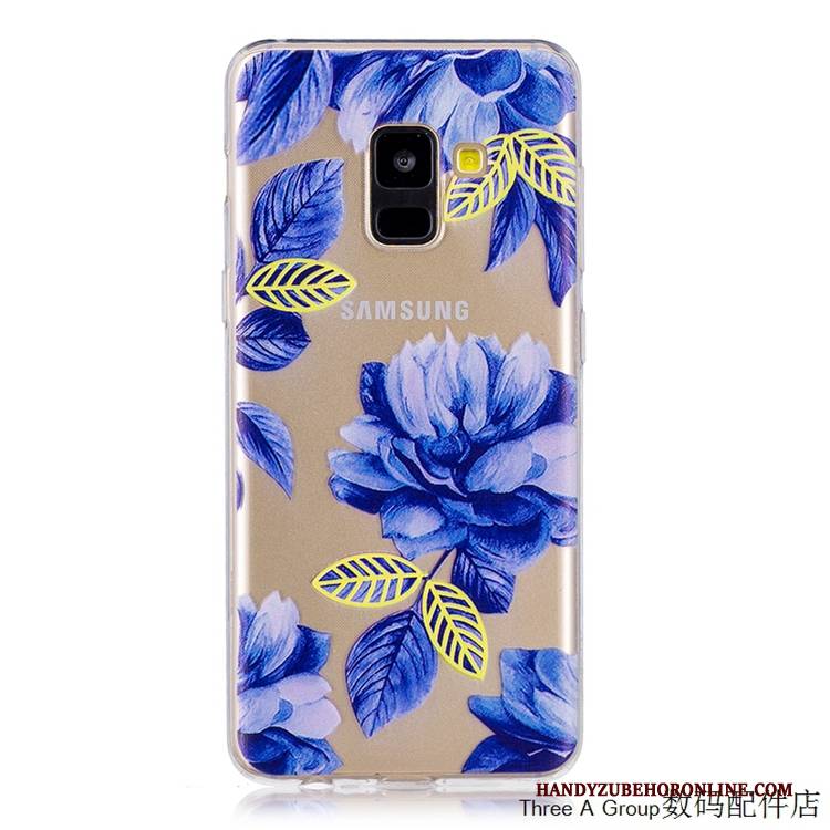 Hülle Samsung Galaxy A8 2018 Taschen Handyhüllen Anti-sturz, Case Samsung Galaxy A8 2018 Weiche Gelb Transparent