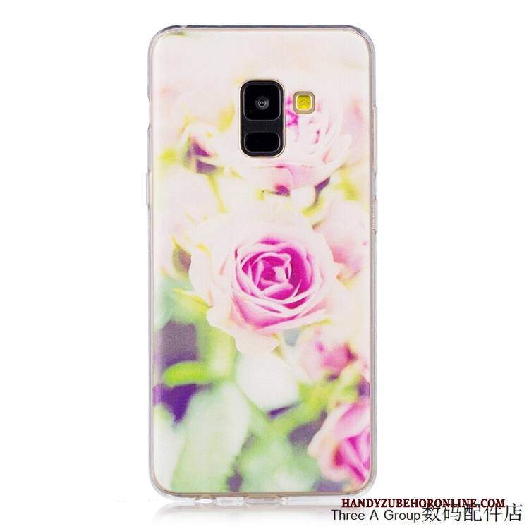 Hülle Samsung Galaxy A8 2018 Taschen Handyhüllen Anti-sturz, Case Samsung Galaxy A8 2018 Weiche Gelb Transparent