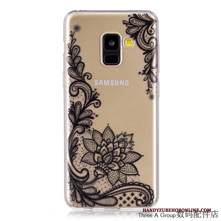 Hülle Samsung Galaxy A8 2018 Taschen Handyhüllen Anti-sturz, Case Samsung Galaxy A8 2018 Weiche Gelb Transparent