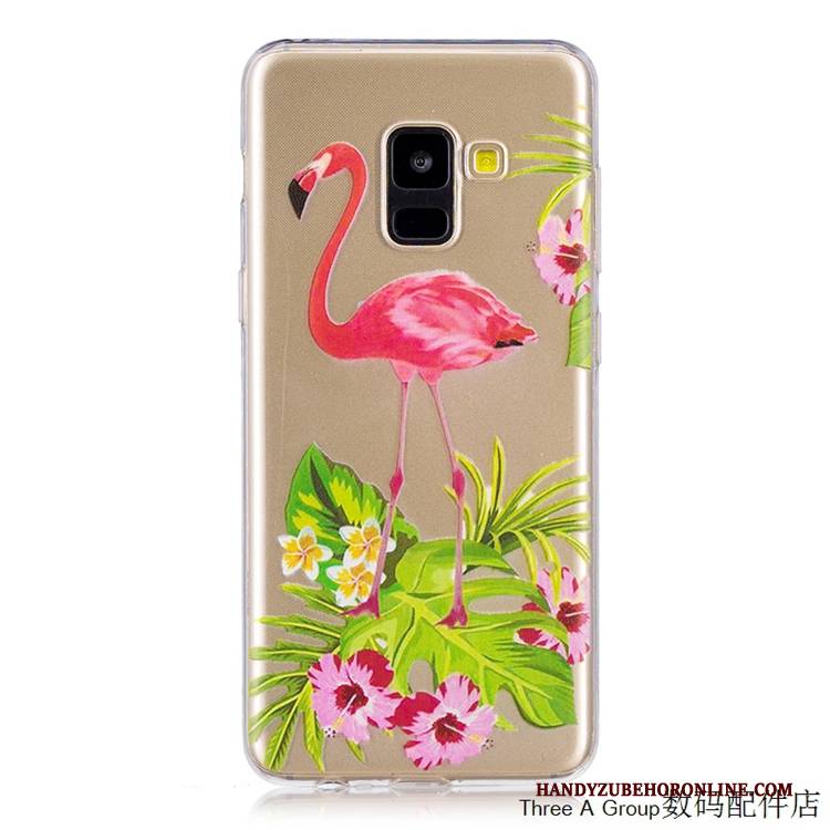 Hülle Samsung Galaxy A8 2018 Taschen Handyhüllen Anti-sturz, Case Samsung Galaxy A8 2018 Weiche Gelb Transparent