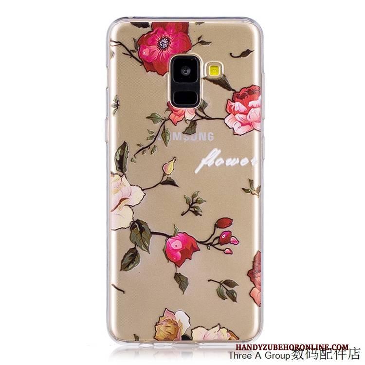 Hülle Samsung Galaxy A8 2018 Taschen Handyhüllen Anti-sturz, Case Samsung Galaxy A8 2018 Weiche Gelb Transparent