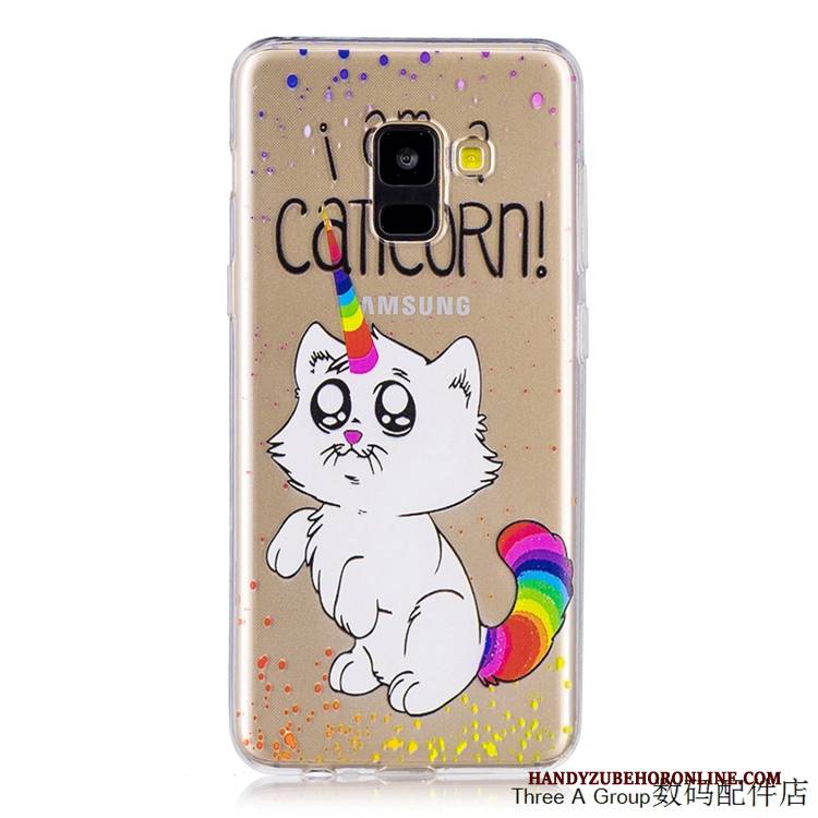 Hülle Samsung Galaxy A8 2018 Taschen Handyhüllen Anti-sturz, Case Samsung Galaxy A8 2018 Weiche Gelb Transparent