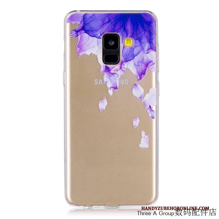 Hülle Samsung Galaxy A8 2018 Taschen Handyhüllen Anti-sturz, Case Samsung Galaxy A8 2018 Weiche Gelb Transparent