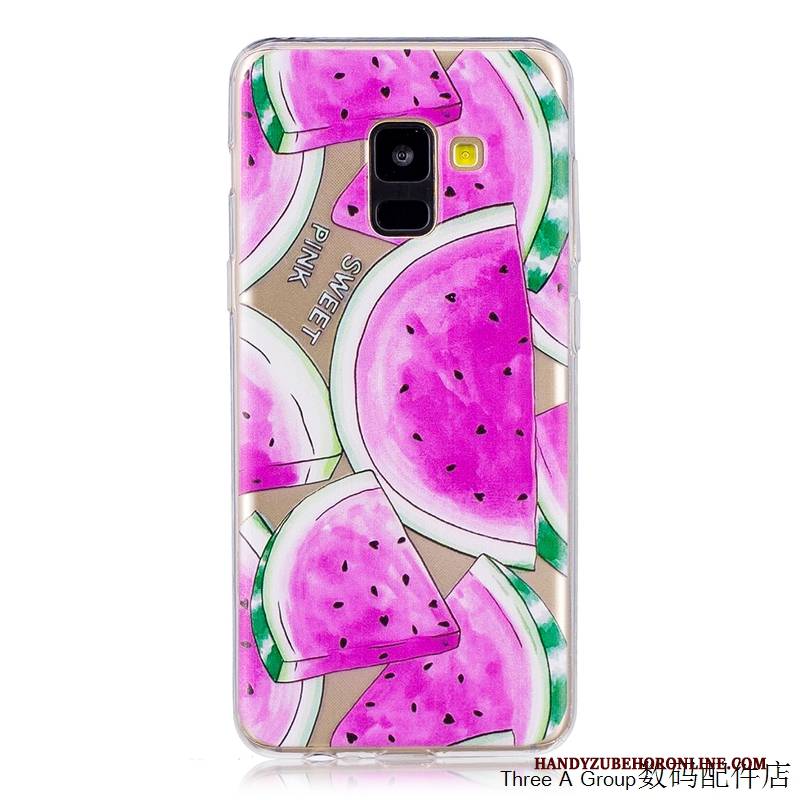 Hülle Samsung Galaxy A8 2018 Taschen Handyhüllen Anti-sturz, Case Samsung Galaxy A8 2018 Weiche Gelb Transparent