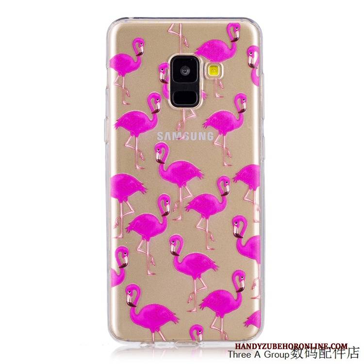 Hülle Samsung Galaxy A8 2018 Taschen Handyhüllen Anti-sturz, Case Samsung Galaxy A8 2018 Weiche Gelb Transparent