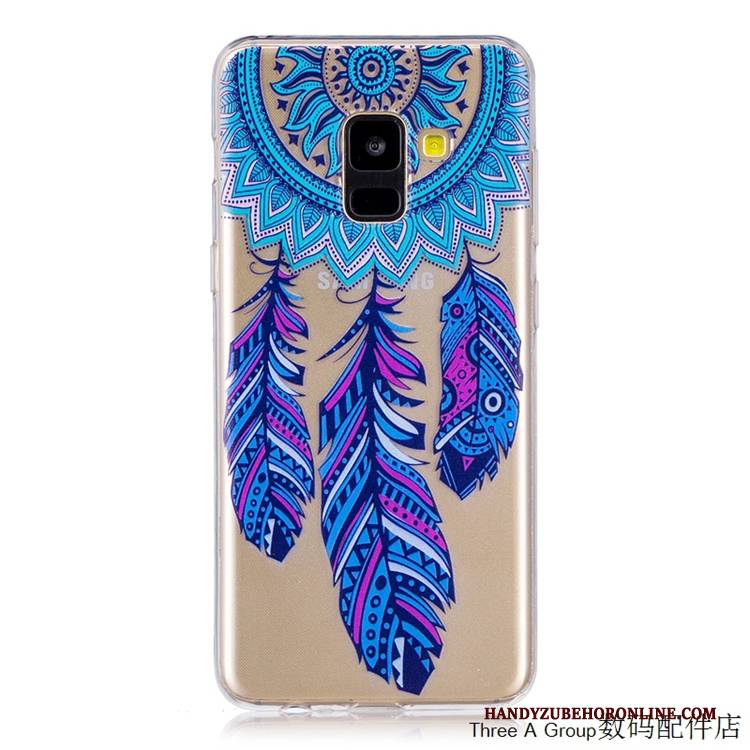 Hülle Samsung Galaxy A8 2018 Taschen Handyhüllen Anti-sturz, Case Samsung Galaxy A8 2018 Weiche Gelb Transparent