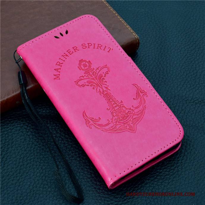 Hülle Samsung Galaxy A8 2018 Taschen Handyhüllen Rot, Case Samsung Galaxy A8 2018 Lederhülle Anti-sturz