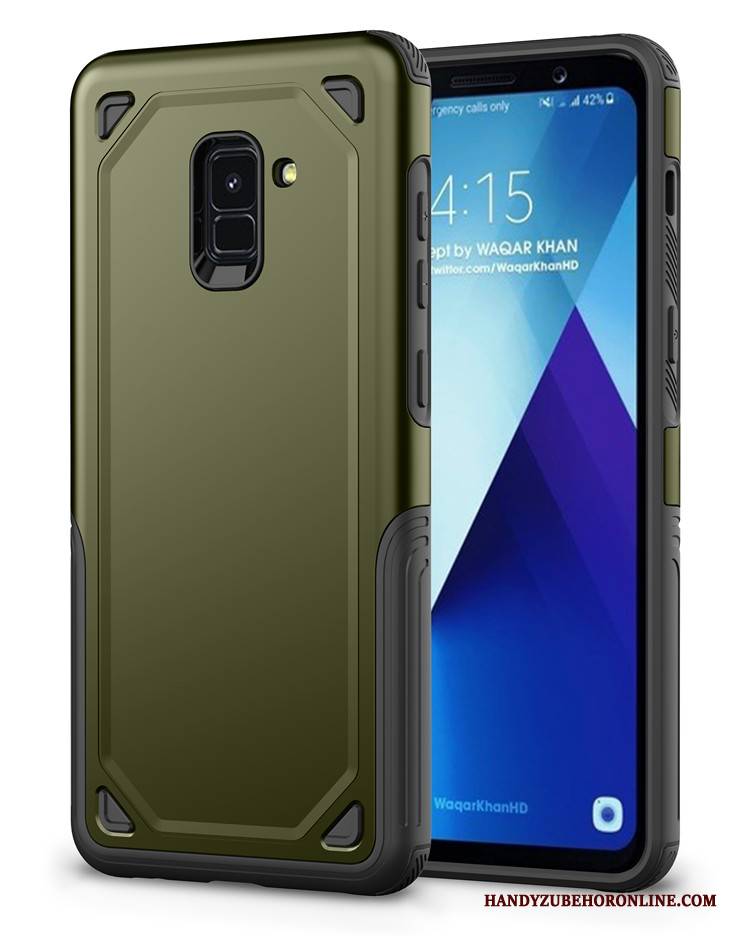 Hülle Samsung Galaxy A8 2018 Taschen Schlank Rutschfest, Case Samsung Galaxy A8 2018 Schutz Handyhüllen Rot