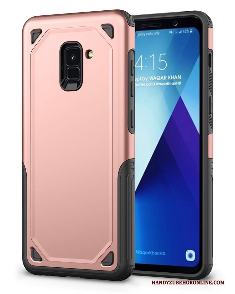 Hülle Samsung Galaxy A8 2018 Taschen Schlank Rutschfest, Case Samsung Galaxy A8 2018 Schutz Handyhüllen Rot